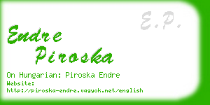 endre piroska business card